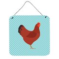 Micasa New Hampshire Red Chicken Blue Check Wall or Door Hanging Prints6 x 6 in. MI231344
